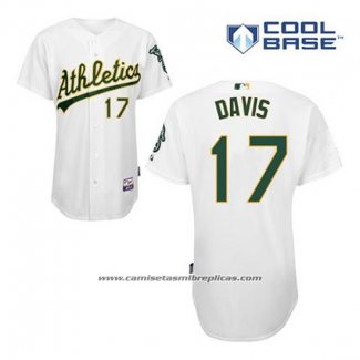 Camiseta Beisbol Hombre Oakland Athletics Ike Davis 17 Blanco Primera Cool Base