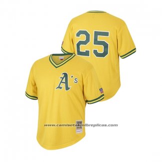 Camiseta Beisbol Hombre Oakland Athletics Mark Mcgwire Cooperstown Collection Mesh Batting Practice Oro1