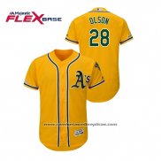 Camiseta Beisbol Hombre Oakland Athletics Matt Olson 150th Aniversario Patch Autentico Flex Base Oro