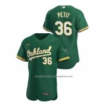 Camiseta Beisbol Hombre Oakland Athletics Yusmeiro Petit Autentico 2020 Alterno Verde