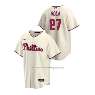 Camiseta Beisbol Hombre Philadelphia Phillies Aaron Nola Replica Alterno Crema