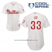 Camiseta Beisbol Hombre Philadelphia Phillies Cliff Lee 33 Blanco Primera Cool Base