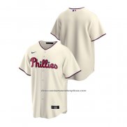 Camiseta Beisbol Hombre Philadelphia Phillies Replica Alterno Crema