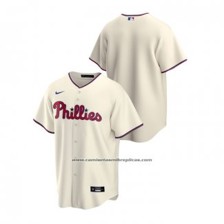 Camiseta Beisbol Hombre Philadelphia Phillies Replica Alterno Crema