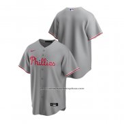 Camiseta Beisbol Hombre Philadelphia Phillies Replica Road Gris