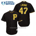 Camiseta Beisbol Hombre Pittsburgh Pirates Francisco Liriano 47 Negro Alterno Cool Base