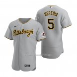 Camiseta Beisbol Hombre Pittsburgh Pirates Guillermo Heredia Autentico Road Gris