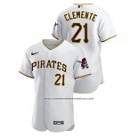 Camiseta Beisbol Hombre Pittsburgh Pirates Roberto Clemente Authentic Blanco