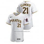 Camiseta Beisbol Hombre Pittsburgh Pirates Roberto Clemente Authentic Blanco
