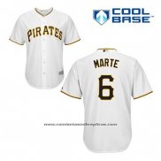 Camiseta Beisbol Hombre Pittsburgh Pirates Starling Marte 6 Blanco Primera Cool Base