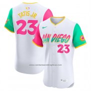 Camiseta Beisbol Hombre San Diego Padres Fernando Tatis Jr City Connect Sponsor Patch Elite Blanco