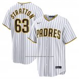 Camiseta Beisbol Hombre San Diego Padres Hunter Stratton Primera Replica Blanco