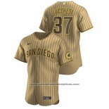 Camiseta Beisbol Hombre San Diego Padres Joey Lucchesi Autentico Alterno Bronceado Marron