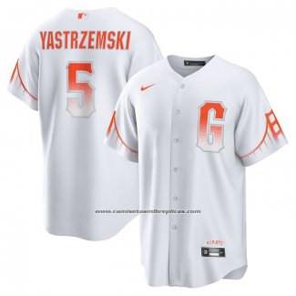 Camiseta Beisbol Hombre San Francisco Giants Mike Yastrzemski 2021 City Connect Replica Blanco