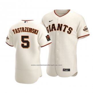 Camiseta Beisbol Hombre San Francisco Giants Mike Yastrzemski Autentico Primera Crema