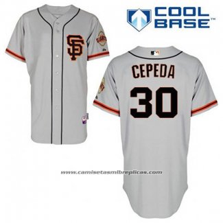 Camiseta Beisbol Hombre San Francisco Giants Orlando Cepeda 30 Gris Alterno Cool Base