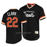 Camiseta Beisbol Hombre San Francisco Giants Will Clark Cooperstown Collection Script Fashion Negro