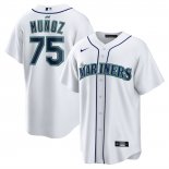 Camiseta Beisbol Hombre Seattle Mariners Andres Munoz Primera Replica Blanco
