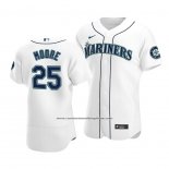 Camiseta Beisbol Hombre Seattle Mariners Dylan Moore Autentico Primera Blanco