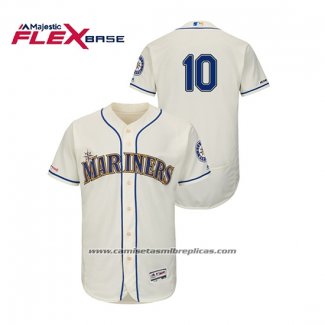 Camiseta Beisbol Hombre Seattle Mariners Edwin Encarnacion 150th Aniversario Patch Autentico Flex Base Crema