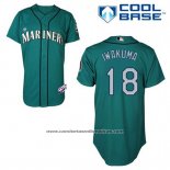 Camiseta Beisbol Hombre Seattle Mariners Hisashi Iwakuma 18 Verde Alterno Cool Base