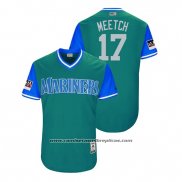 Camiseta Beisbol Hombre Seattle Mariners Mitch Haniger 2018 LLWS Players Weekend Meetch Aqua