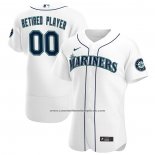 Camiseta Beisbol Hombre Seattle Mariners Primera Pick-A-Player Retired Roster Autentico Blanco