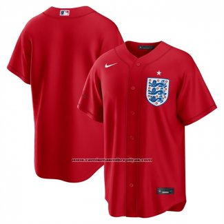 Camiseta Beisbol Hombre Seleccion Nacional Inglaterra X MLB Stadium Replica Rojo