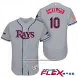 Camiseta Beisbol Hombre Tampa Bay Rays 2017 Estrellas y Rayas Corey Dickerson Gris Flex Base