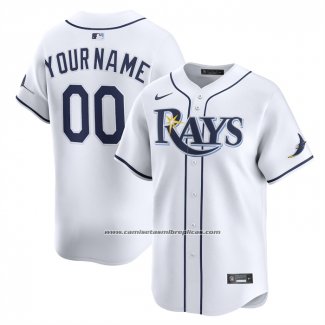 Camiseta Beisbol Hombre Tampa Bay Rays Home Limited Personalizada Blanco