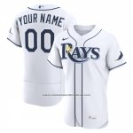 Camiseta Beisbol Hombre Tampa Bay Rays Primera Autentico Personalizada Blanco1