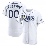 Camiseta Beisbol Hombre Tampa Bay Rays Primera Autentico Personalizada Blanco1