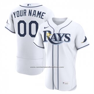 Camiseta Beisbol Hombre Tampa Bay Rays Primera Autentico Personalizada Blanco1