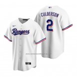 Camiseta Beisbol Hombre Texas Rangers Charlie Culberson Replica Primera Blanco