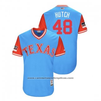 Camiseta Beisbol Hombre Texas Rangers Drew Hutchison 2018 LLWS Players Weekend Hutch Azul