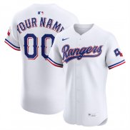 Camiseta Beisbol Hombre Texas Rangers Elite Personalizada Blanco
