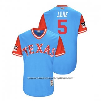 Camiseta Beisbol Hombre Texas Rangers Willie Calhoun 2018 LLWS Players Weekend June Azul