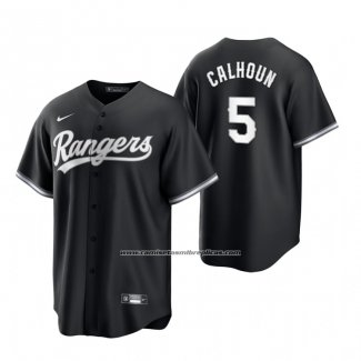 Camiseta Beisbol Hombre Texas Rangers Willie Calhoun Replica 2021 Negro