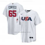 Camiseta Beisbol Hombre USA 2023 Nestor Cortes Replica Blanco