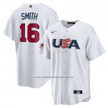Camiseta Beisbol Hombre USA 2023 Will Smith Replica Blanco