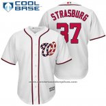 Camiseta Beisbol Hombre Washington Nationals 37 Stephen Strasburg Blanco 2017 Cool Base