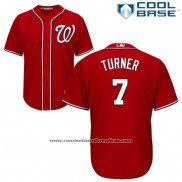 Camiseta Beisbol Hombre Washington Nationals 7 Trea Turner Rojo Cool Base