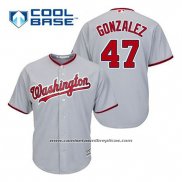 Camiseta Beisbol Hombre Washington Nationals Gio Gonzalez 47 Gris Cool Base