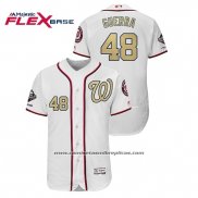 Camiseta Beisbol Hombre Washington Nationals Javy Guerra 2019 Gold Program Flex Base Blanco