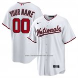 Camiseta Beisbol Hombre Washington Nationals Primera Replica Personalizada Blanco