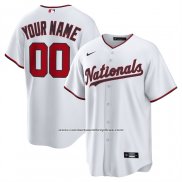 Camiseta Beisbol Hombre Washington Nationals Primera Replica Personalizada Blanco