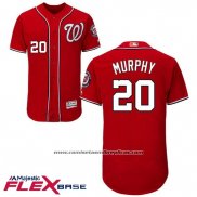 Camiseta Beisbol Hombre Washington Nationals Wanshington Daniel Murphy Rojo Flex Base Autentico Collection