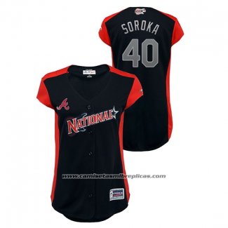 Camiseta Beisbol Mujer Atlanta Atlanta Braves 2019 All Star Workout National League Mike Soroka Azul