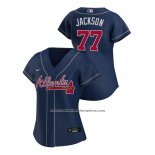 Camiseta Beisbol Mujer Atlanta Braves Luke Jackson Replica 2020 Alterno Azul
