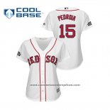 Camiseta Beisbol Mujer Boston Red Sox Dustin Pedroia Cool Base 2019 London Series Blanco